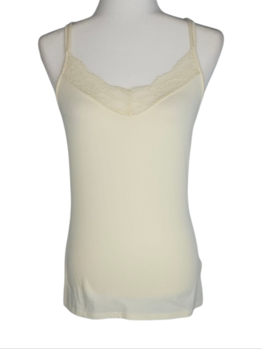 NEW Lace Cami Top Iced Lemon Yellow Retro Racerback Y2K Style Strappy Camisole S